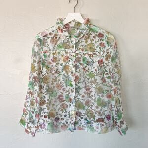 Bamboo Traders Sheer Floral Blouse